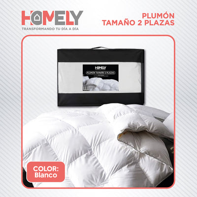 Cubrecama Cobertor 2 Plazas 90% Pluma Pecho Ganso Homely Lux