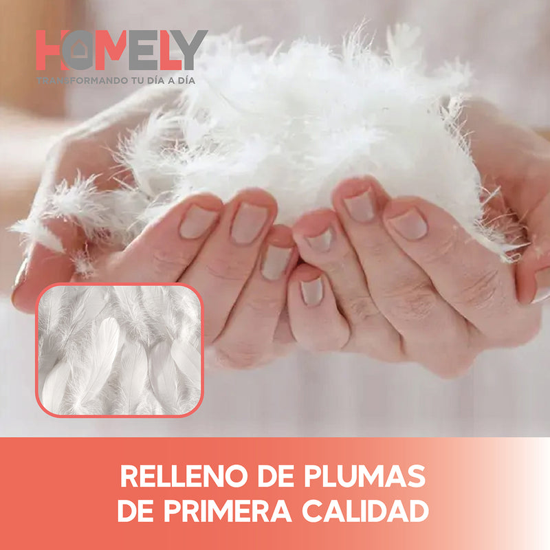 Cubrecama Cobertor King 90% Pluma Pecho Ganso Homely Luxury