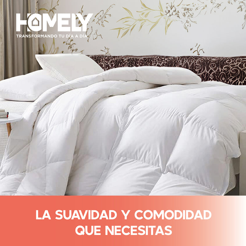 Cubrecama Cobertor King 90% Pluma Pecho Ganso Homely Luxury