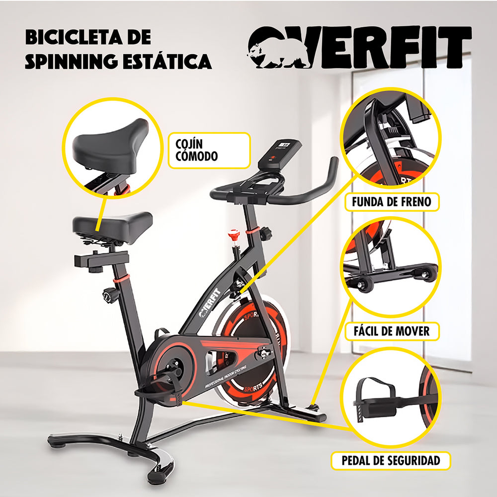 Bicicleta de Spinning Pro Overfit Estática Fitness Gym