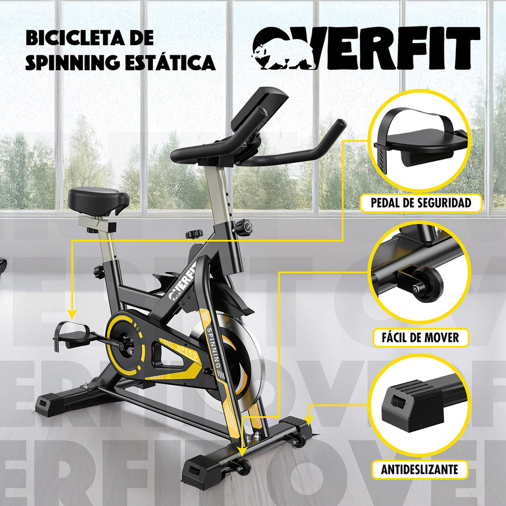 Bicicleta de Spinning Pro Overfit Estatica Fitness Gym 6 kg