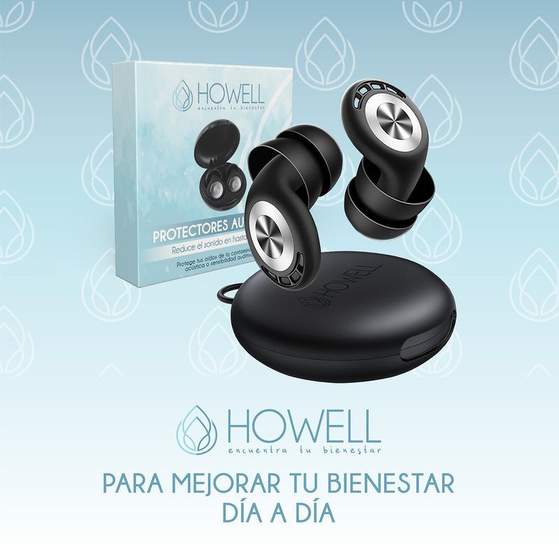 Protectores Auditivos Tapones Anti Ruido 45db Howell  Reduce el Sonido Para Musicos Dormir Reutilizables