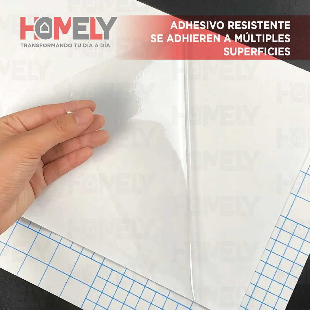 Papel Laminado Frio Adhesivo Transparente A4 Homely 50 Hojas