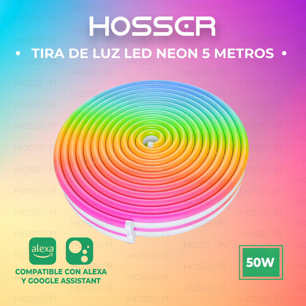 Tiras Luces Led Neon Hosser Cinta Led Rgb 5 Mt Flexible Tuya