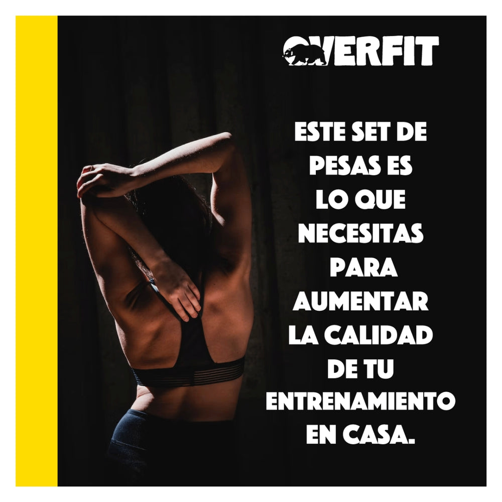 Set Mancuernas Y Barra Unibles 30kg Fitness Pesas Ajustables