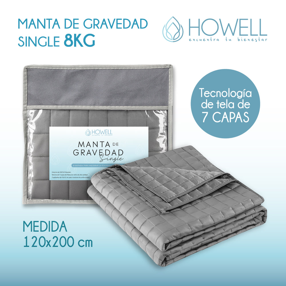 Manta de Gravedad Pesada Howell Single 8Kg Trastornos Sueño