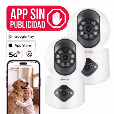 Camara De Seguridad Interior Doble Zeker 4MP 2.4G Wifi IP x2