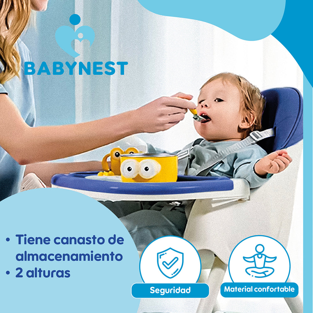 Silla Comer Bebe Portatil BabyNest Plegable Ruedas 2 en 1