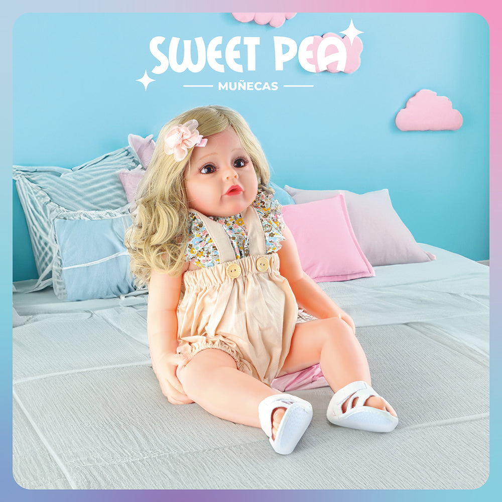 Bebe Reborn Candy Muñeca Sweet Pea Realista Silicona 55 Cm