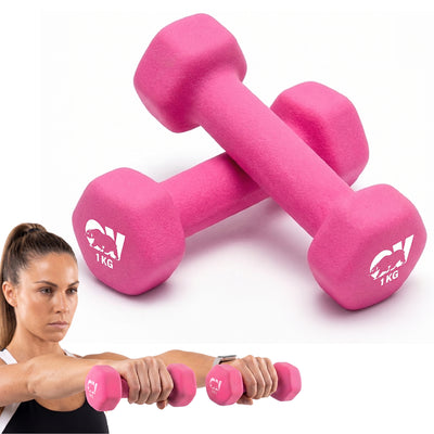 Kit X2 Mancuernas Hexagonales 1kg Neopreno Overfit