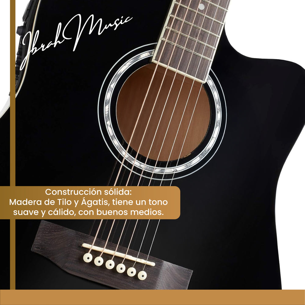 Guitarra Electroacustica Ibrah Music 41 Pulgadas Funda + Acc
