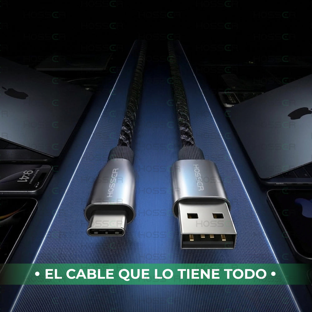 Cable Usb Tipo C To Usb 2 M Iphone Samsung Hosser Carga Rapi Negro