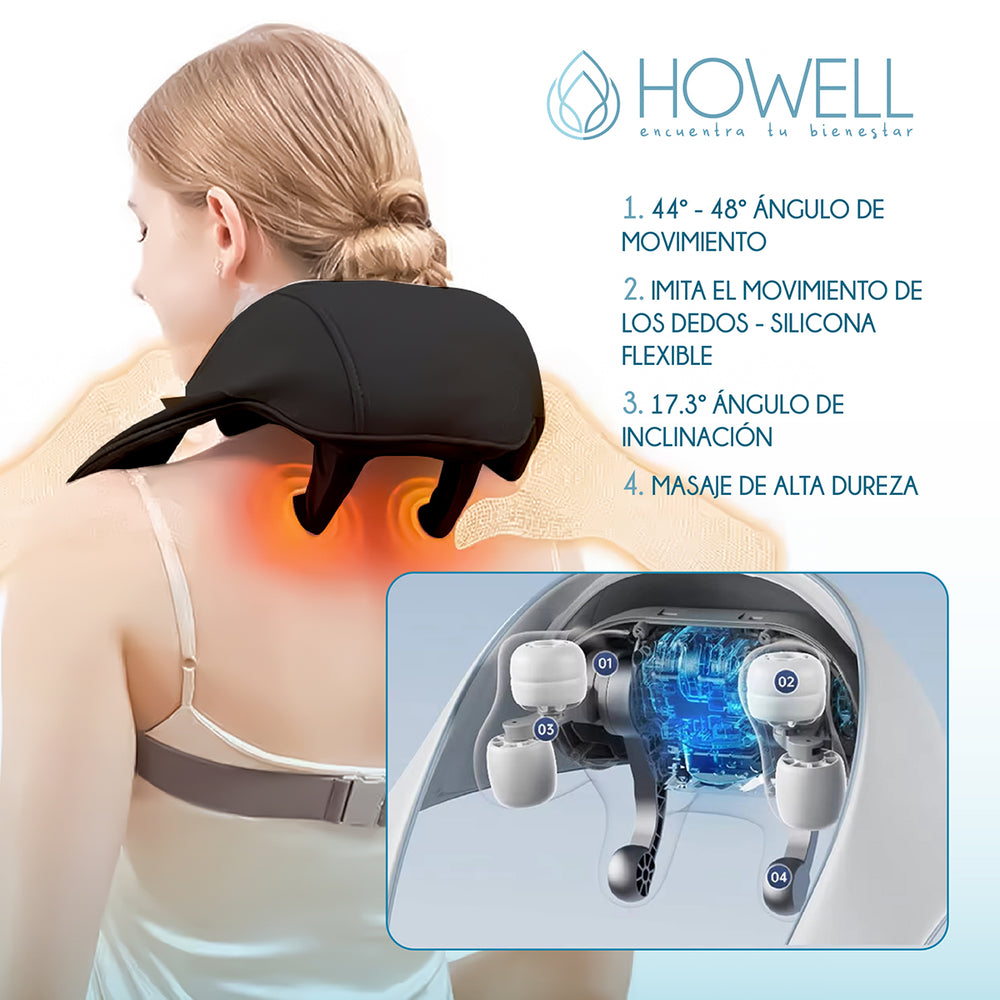 Masajeador de Cuello Inalámbrico Howell V5 Cervical Espalda