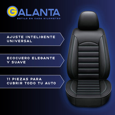 Funda Cubre Asiento Ecocuero Galanta Set 5 Asientos Luxury negro