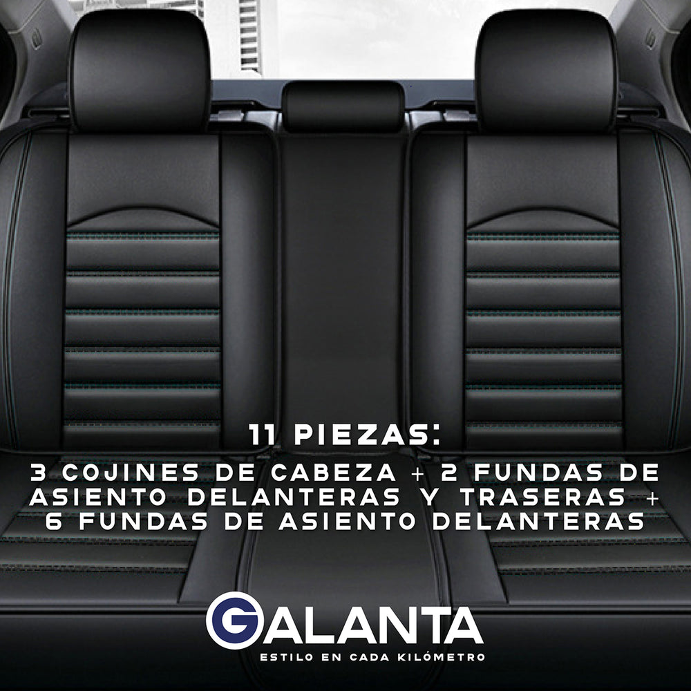Fundas de Asiento Ecocuero Negro (Set 5 Asientos)