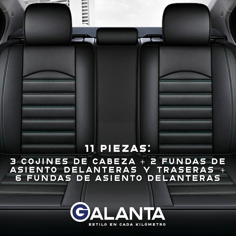 Funda Cubre Asiento Ecocuero Galanta Set 5 Asientos Luxury negro