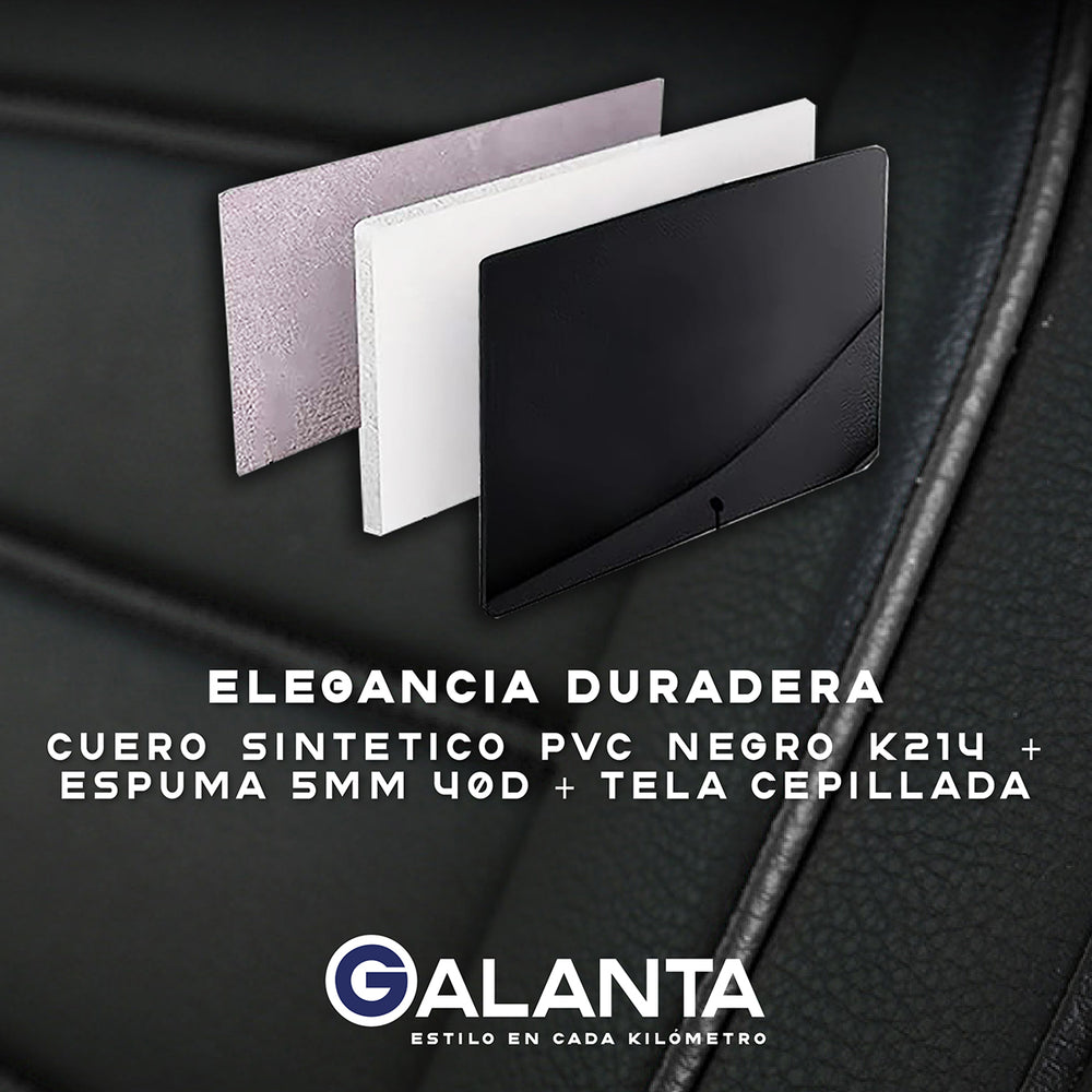 Fundas de Asiento Ecocuero Negro (Set 5 Asientos)