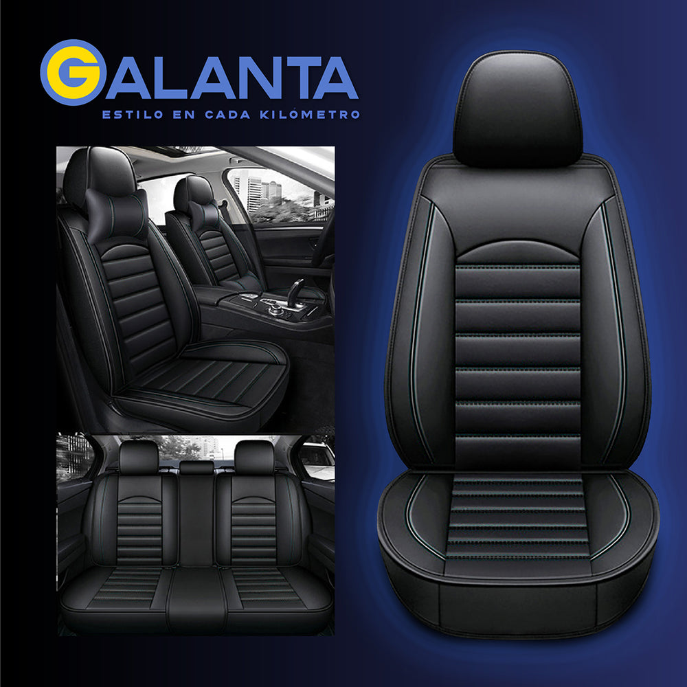 Fundas de Asiento Ecocuero Negro (Set 5 Asientos)