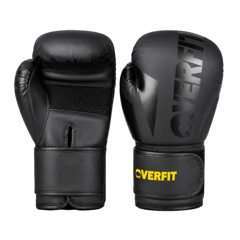 Guantes De Box Overfit Negros Con Velcro 12 Oz Color Negro
