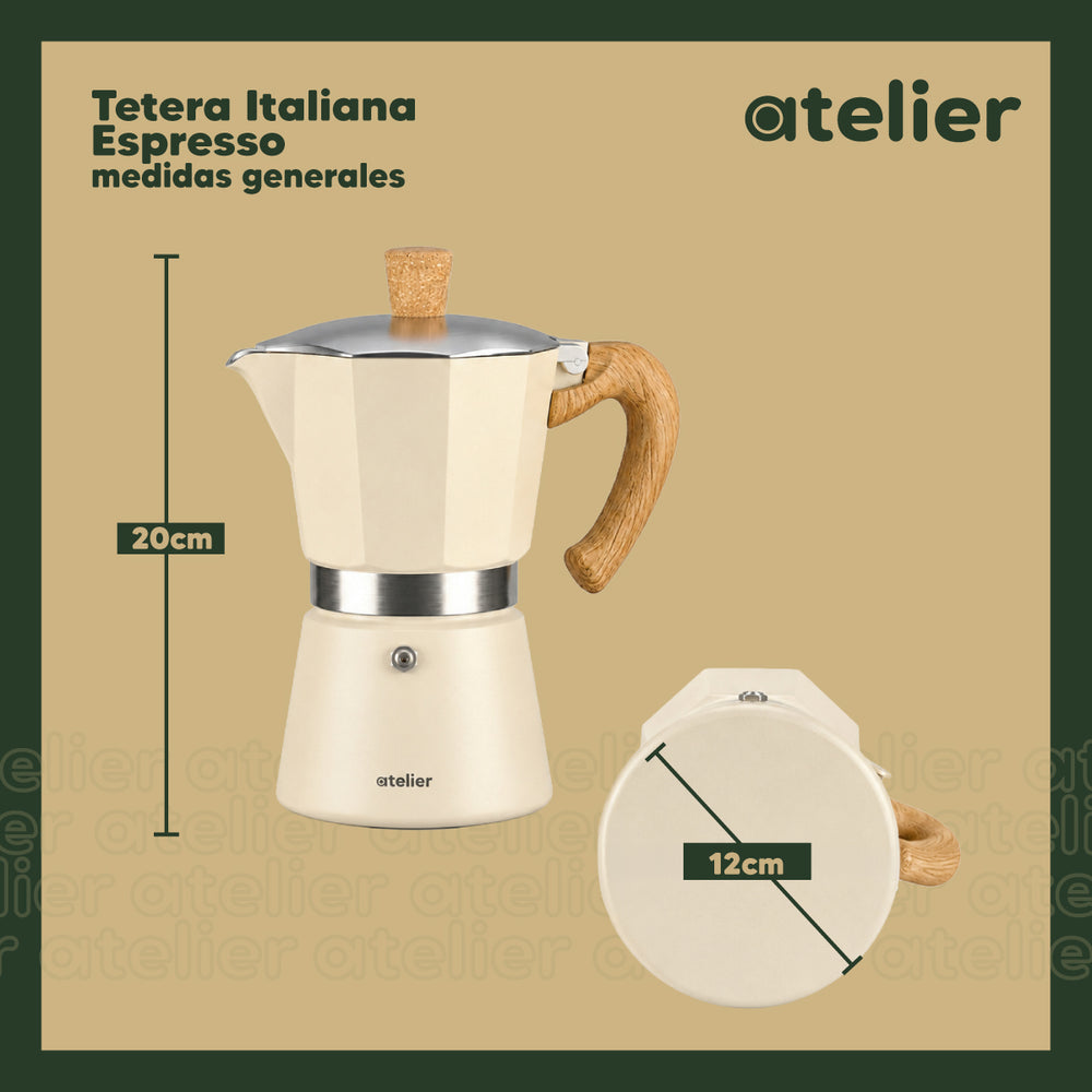 Cafetera italiana Espresso Atelier 300ml Acero Inoxidable