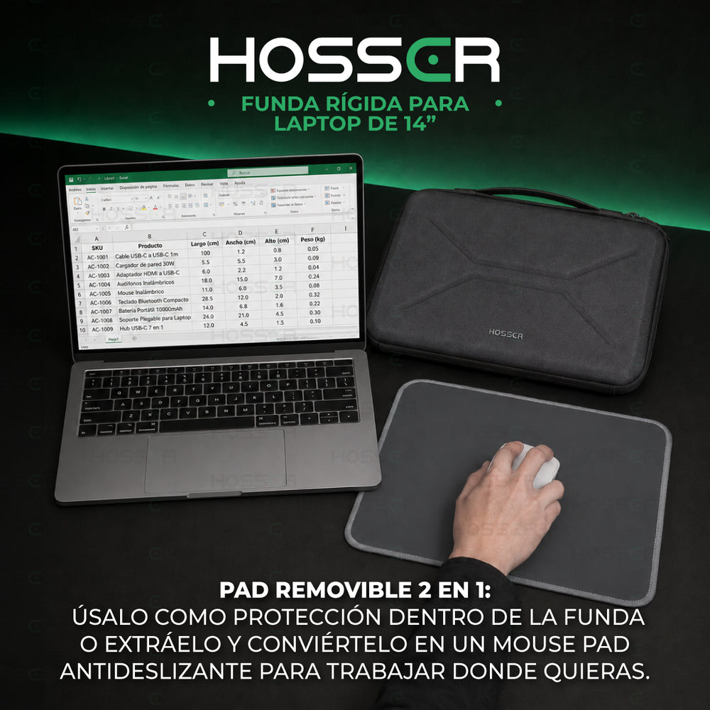 Funda protectora de laptop hardcase 14" Hosser