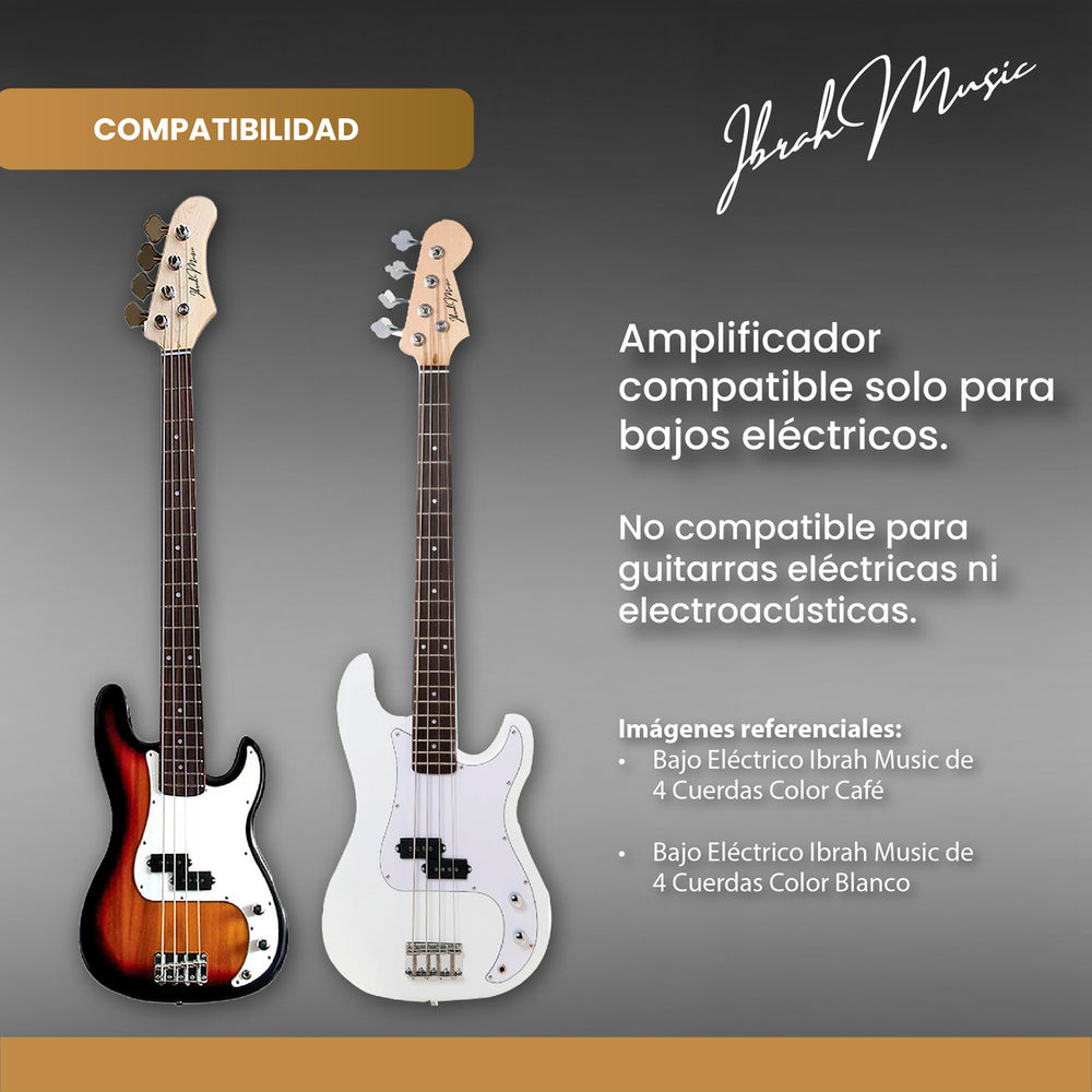 Amplificador Bajo Electrico Ibrah Music 20w Rpa-20 + Boost