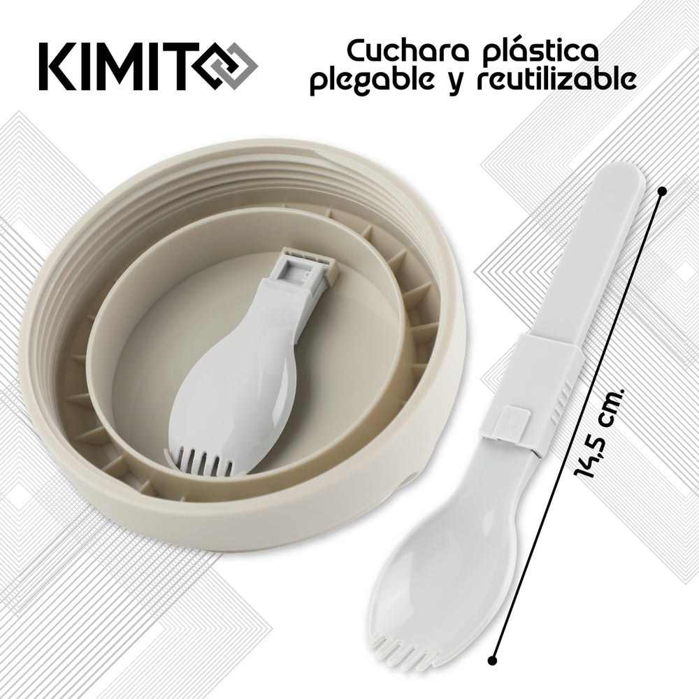 Termo Comida y Liquido Kimito Acero 1200 Ml Multiproposito