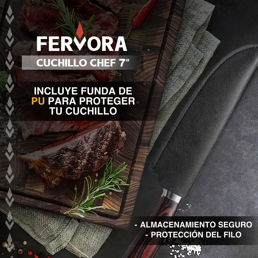 Cuchillo Chef 18 cm Fervora Profesional Acero 3CR13 Japones