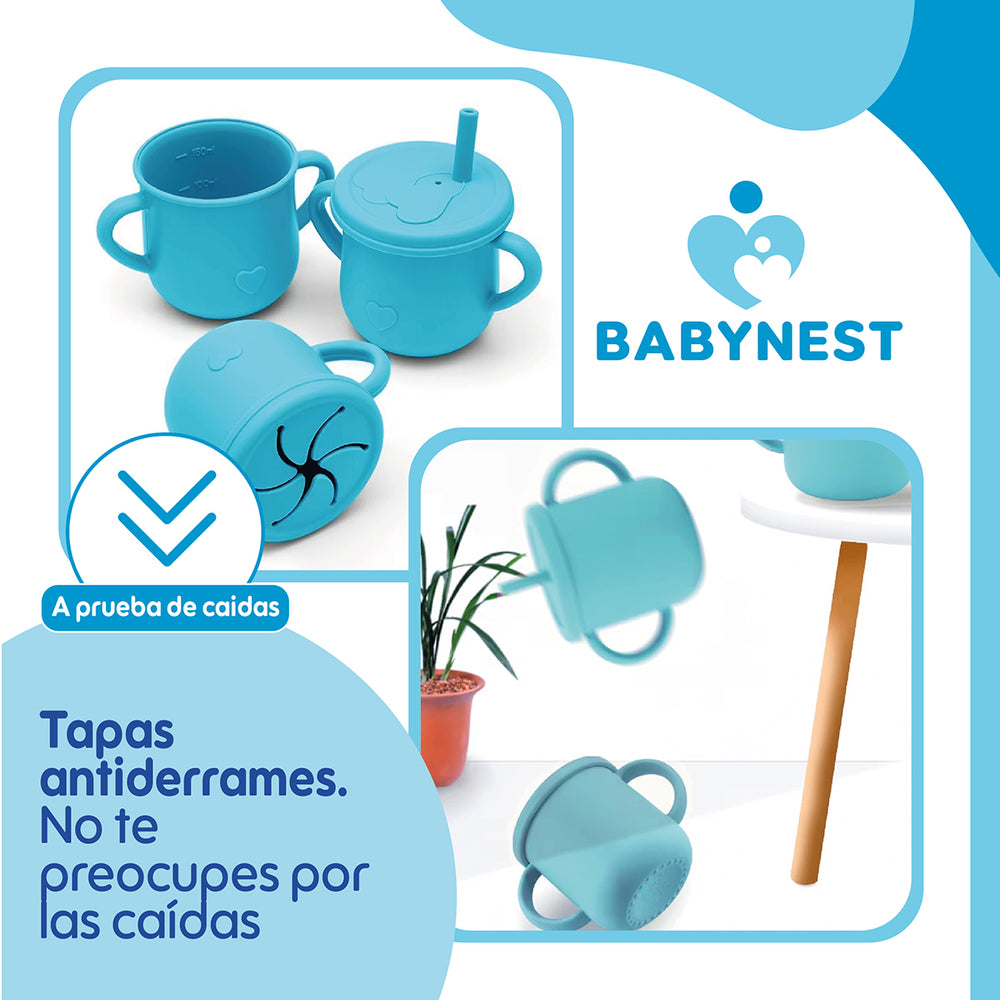 Set Alimentacion Silicona Bebe 10P Antideslizante BabyNest