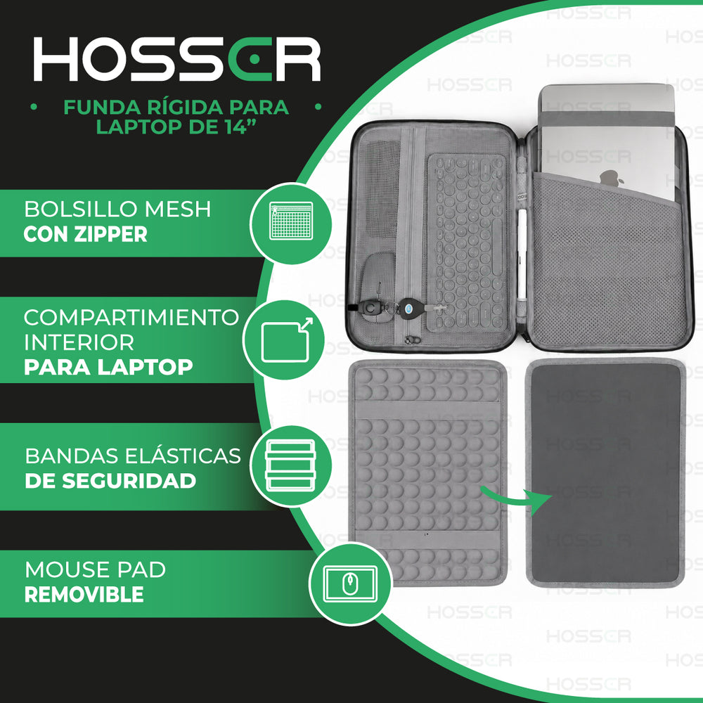 Funda protectora de laptop hardcase 14" Hosser