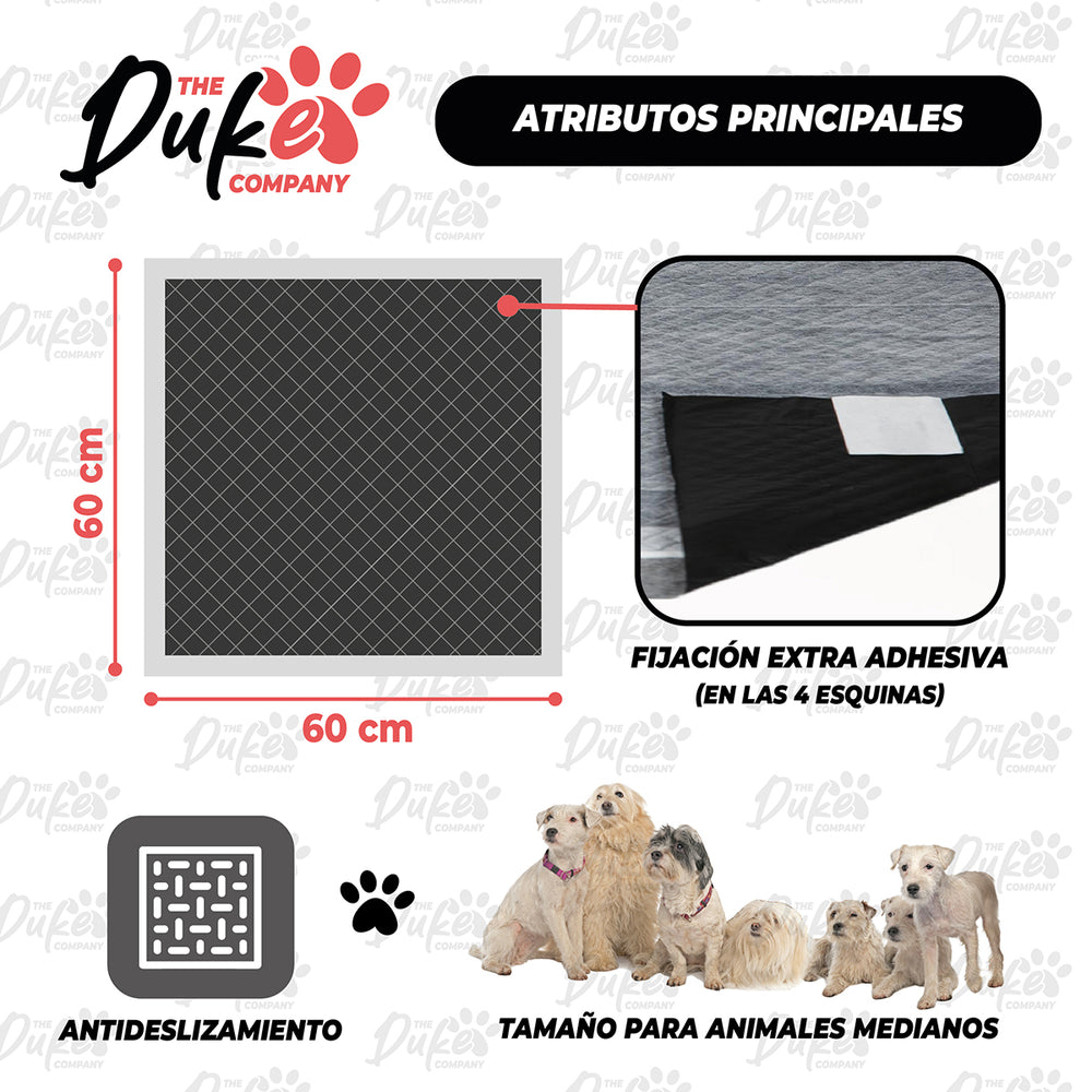 Sabanillas para Perro Carbón 60x60 cm (40U)