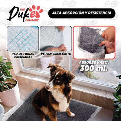 Sabanillas Para Perro Carbon 60x60 Duke 6 Capas Aromaticas 40U Pad