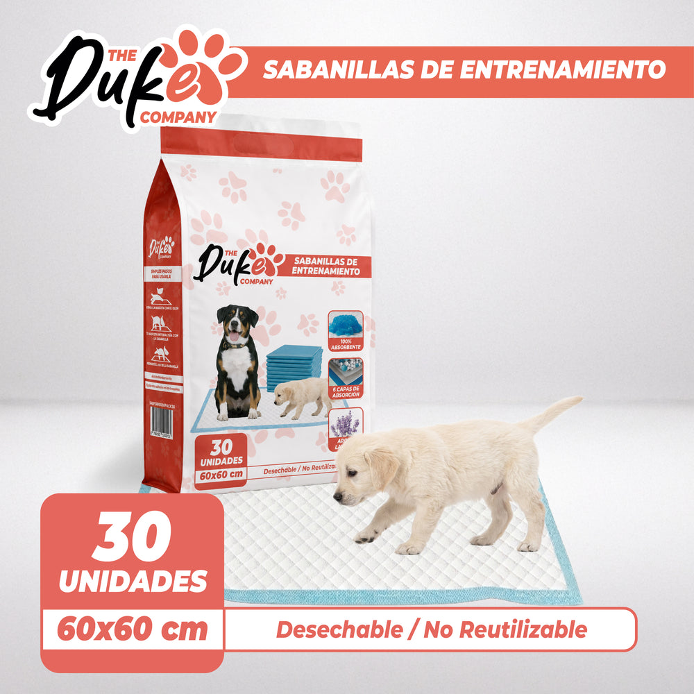 Sabanilla Duke Training Pad con cachorro 60x60 cm desechable