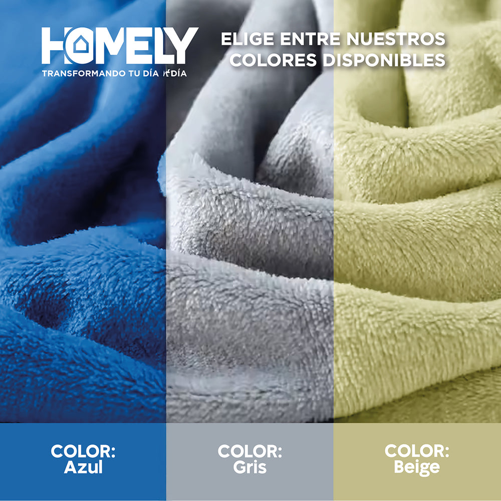 Frazada Polar Termica King Homely Manta 200x200cm Azul