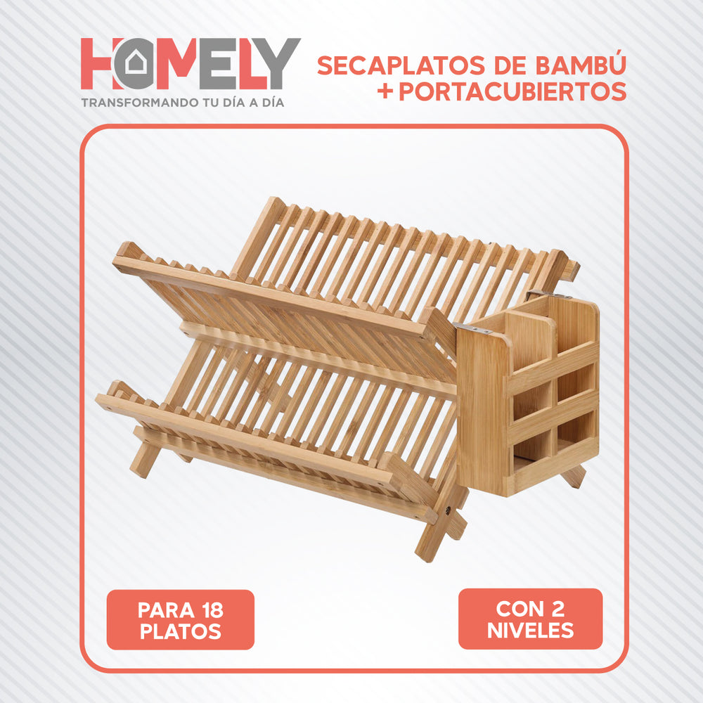 Secaplatos de Bambú 2 Niveles