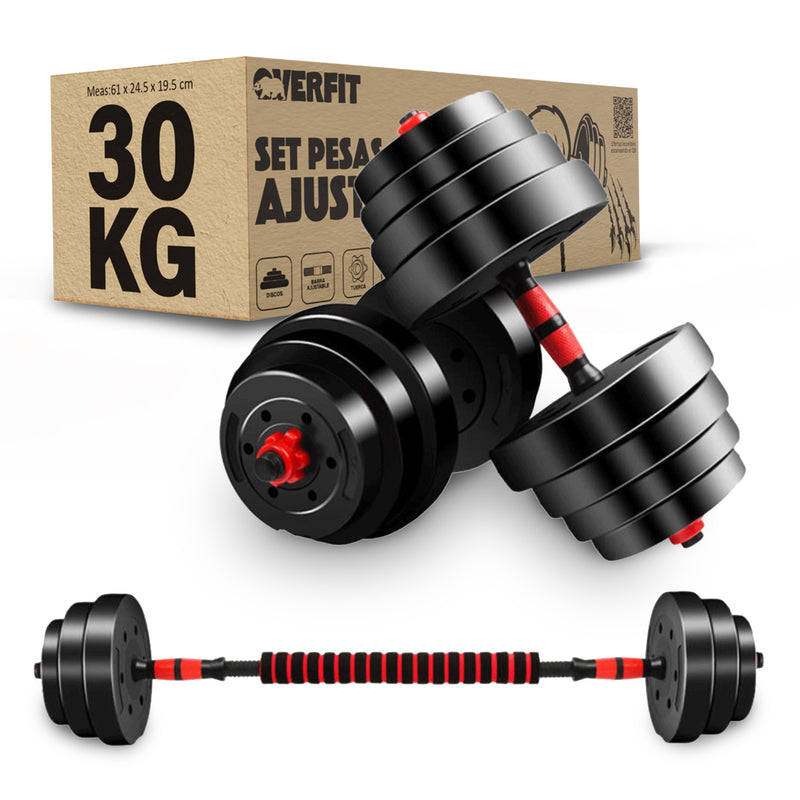 Set de Mancuernas y Barra 30KG