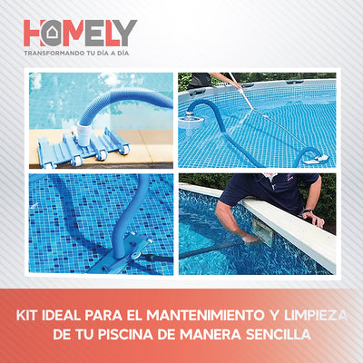 Limpiafondos Piscina Homely + Pértiga 2.4m + Accesorios