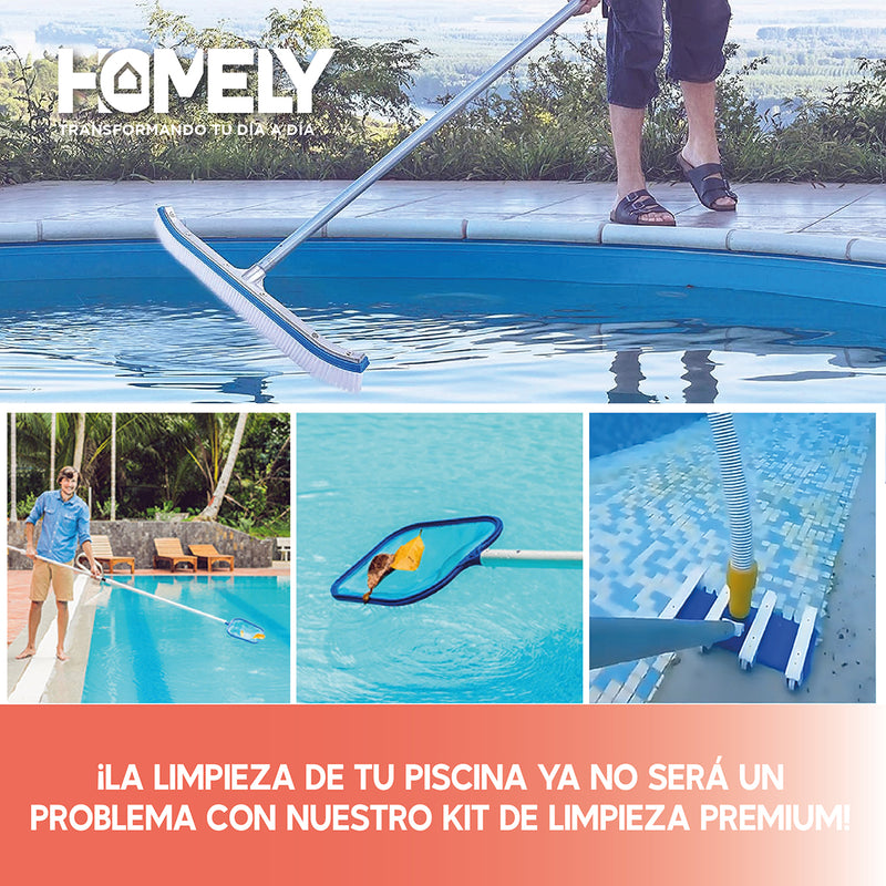 Limpiafondos Piscina Homely + Pértiga 2.4m + Accesorios