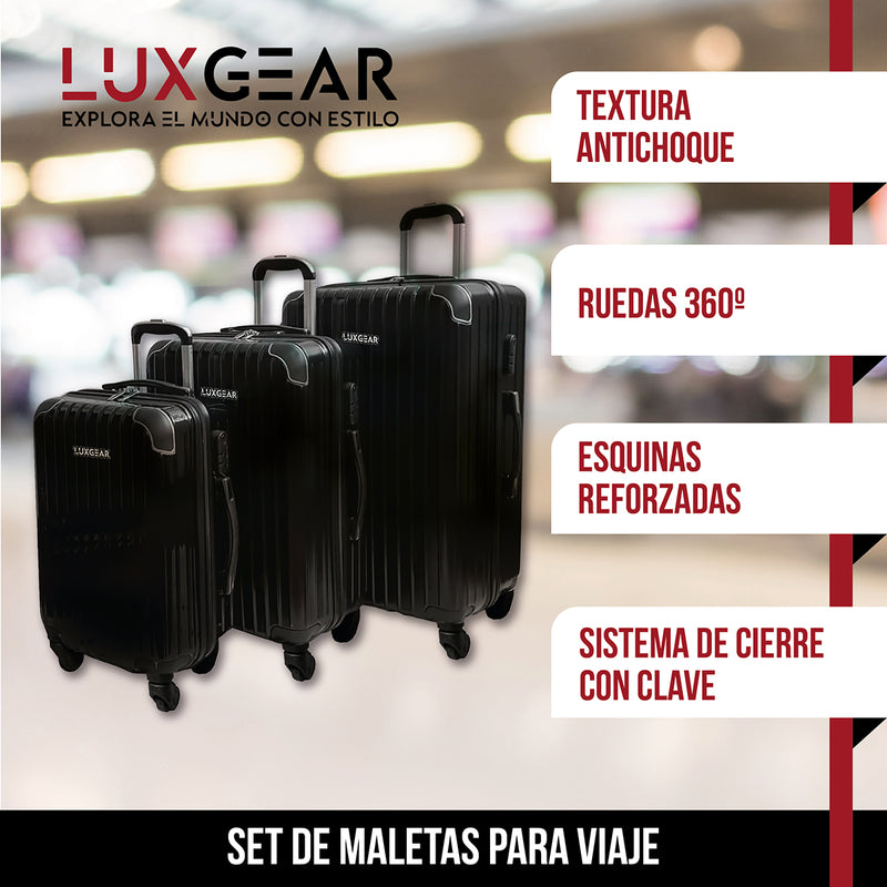 Maletas 10 15 23kg Luxgear Set x3 Maletas Viaje Antigolpes