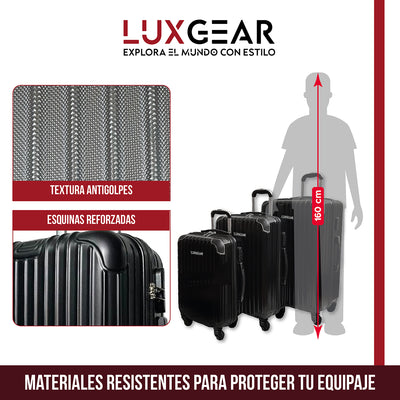 Maletas 10 15 23kg Luxgear Set x3 Maletas Viaje Antigolpes