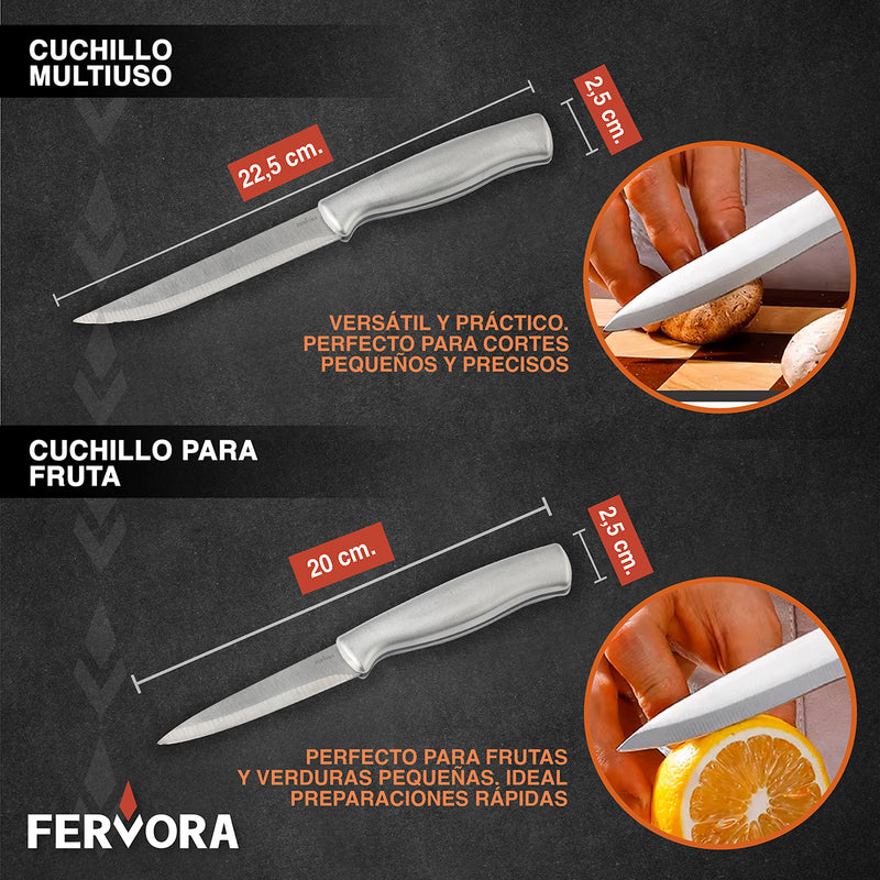 Cuchillo Chef Profesional Fervora De Cocina Set 15 Pzs