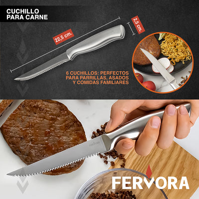 Cuchillo Chef Profesional Fervora De Cocina Set 15 Pzs