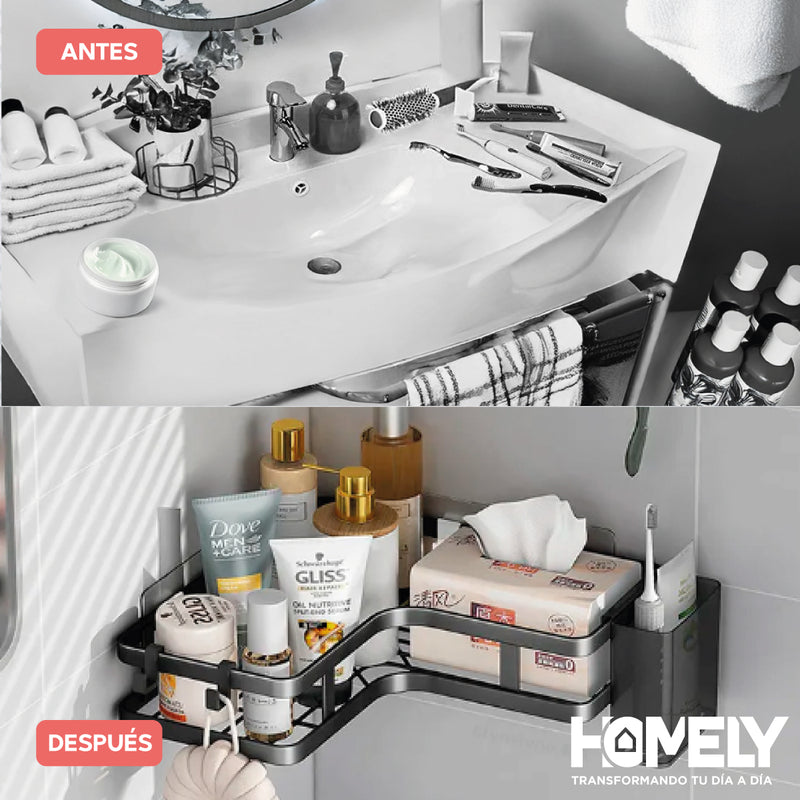 Organizador De Ducha Esquinero Homely Acero Inox Set X2