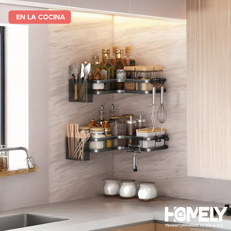 Organizador De Ducha Esquinero Homely Acero Inox Set X2