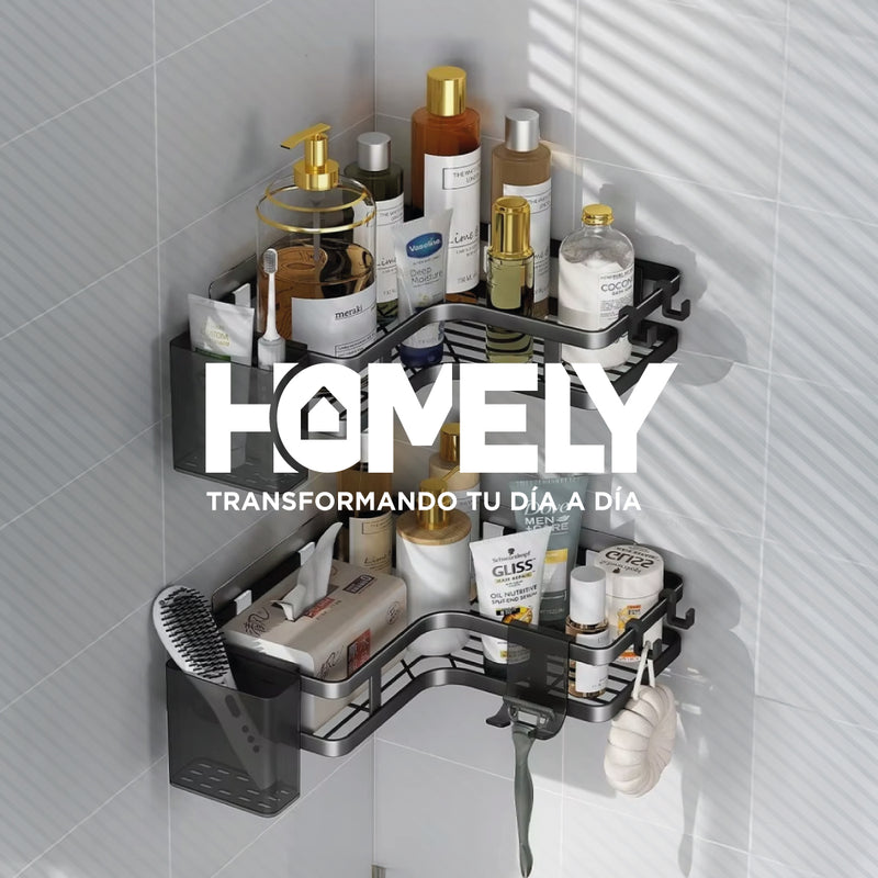Organizador De Ducha Esquinero Homely Acero Inox Set X2