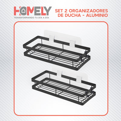 Organizador De Ducha Homely Repisa Estante Aluminio Set X2