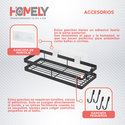 Organizador De Ducha Homely Repisa Estante Aluminio Set X2