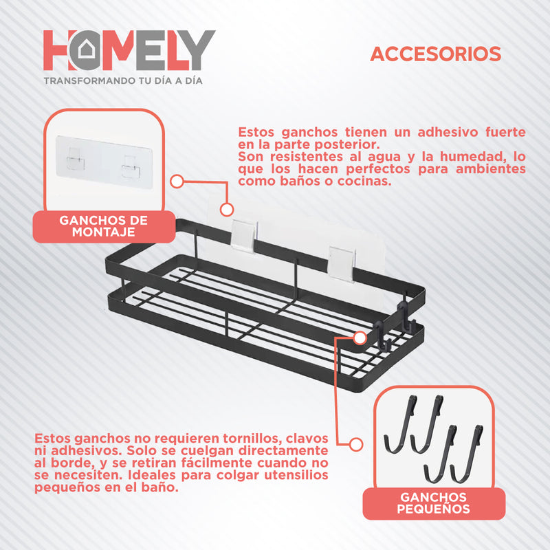 Organizador De Ducha Homely Repisa Estante Aluminio Set X2