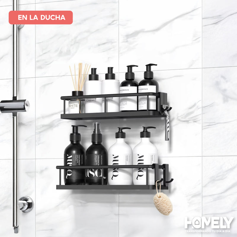 Organizador De Ducha Homely Repisa Estante Aluminio Set X2