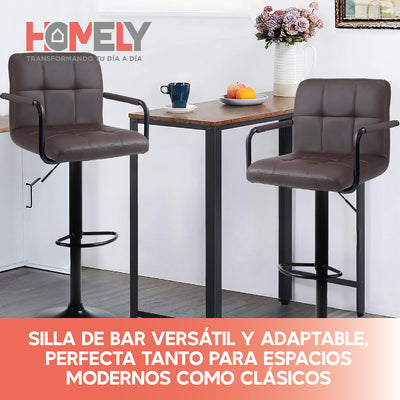 Silla De Bar Piso Taburete Homely Noir Comfort 61-81CM  Blanco